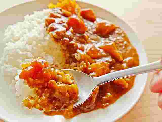 カレーライスをすくうスプーン