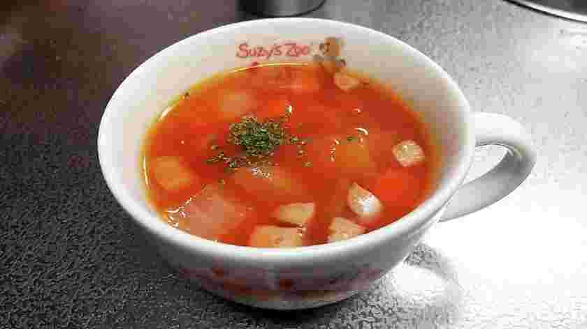さつまいもご飯に合うさっぱり味のミネストローネ