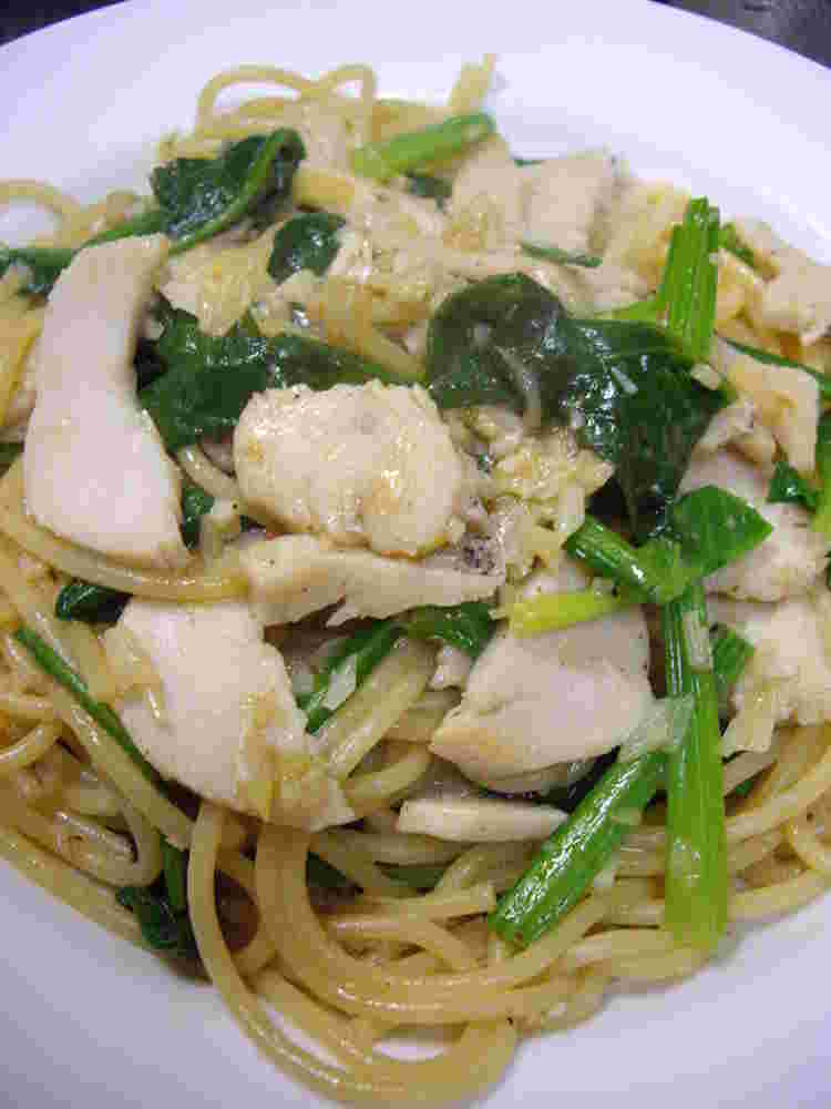 鶏ハムの和パスタ