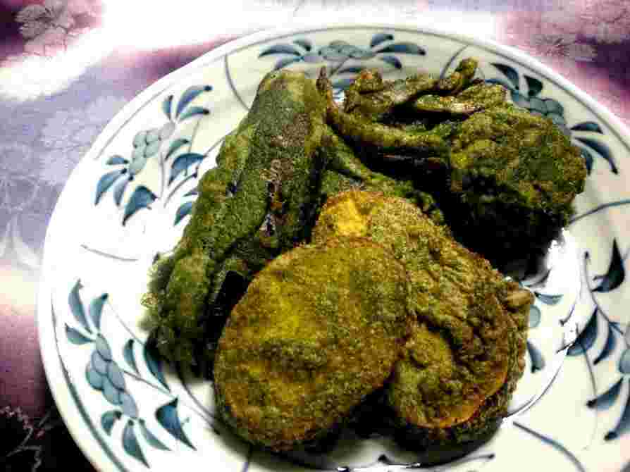 粉末緑茶の天ぷら