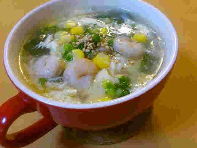 エビとコーンの春雨スープ