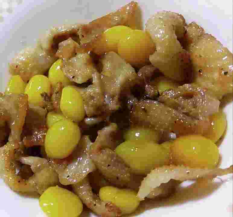 銀杏拾いした食材を使った炒め物